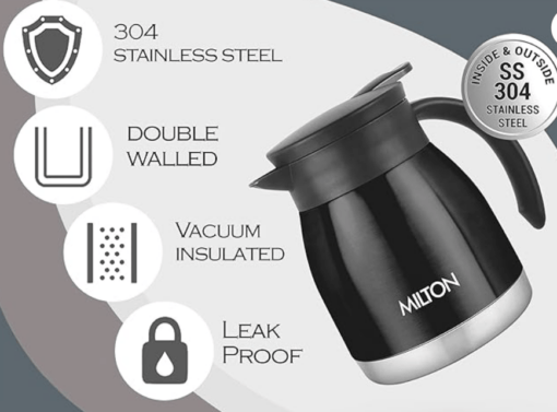 Milton Bistro 600 Thermosteel Carafe, 495 ml, Black - Image 2